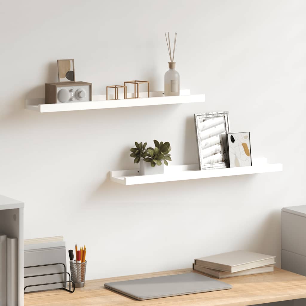 Fotoplanken 2 st 60x9x3 cm MDF wit is nu te koop bij PeponiXL, paradijselijk wonen!