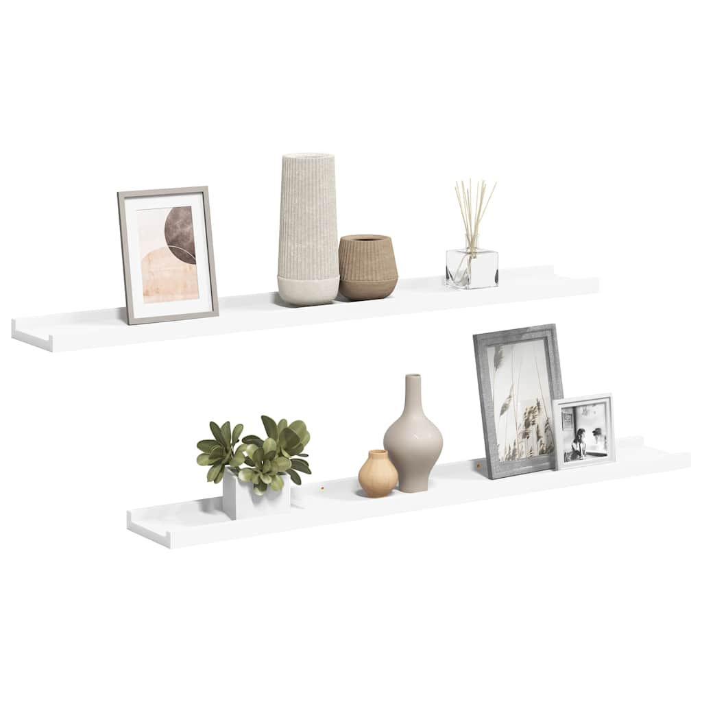 Fotoplanken 2 st 80x9x3 cm MDF wit is nu te koop bij PeponiXL, paradijselijk wonen!