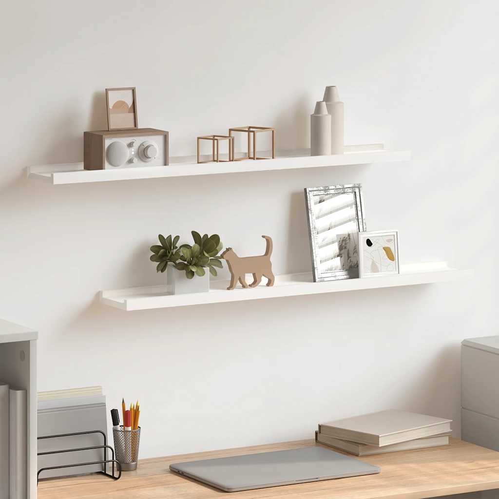 Fotoplanken 2 st 80x9x3 cm MDF wit is nu te koop bij PeponiXL, paradijselijk wonen!