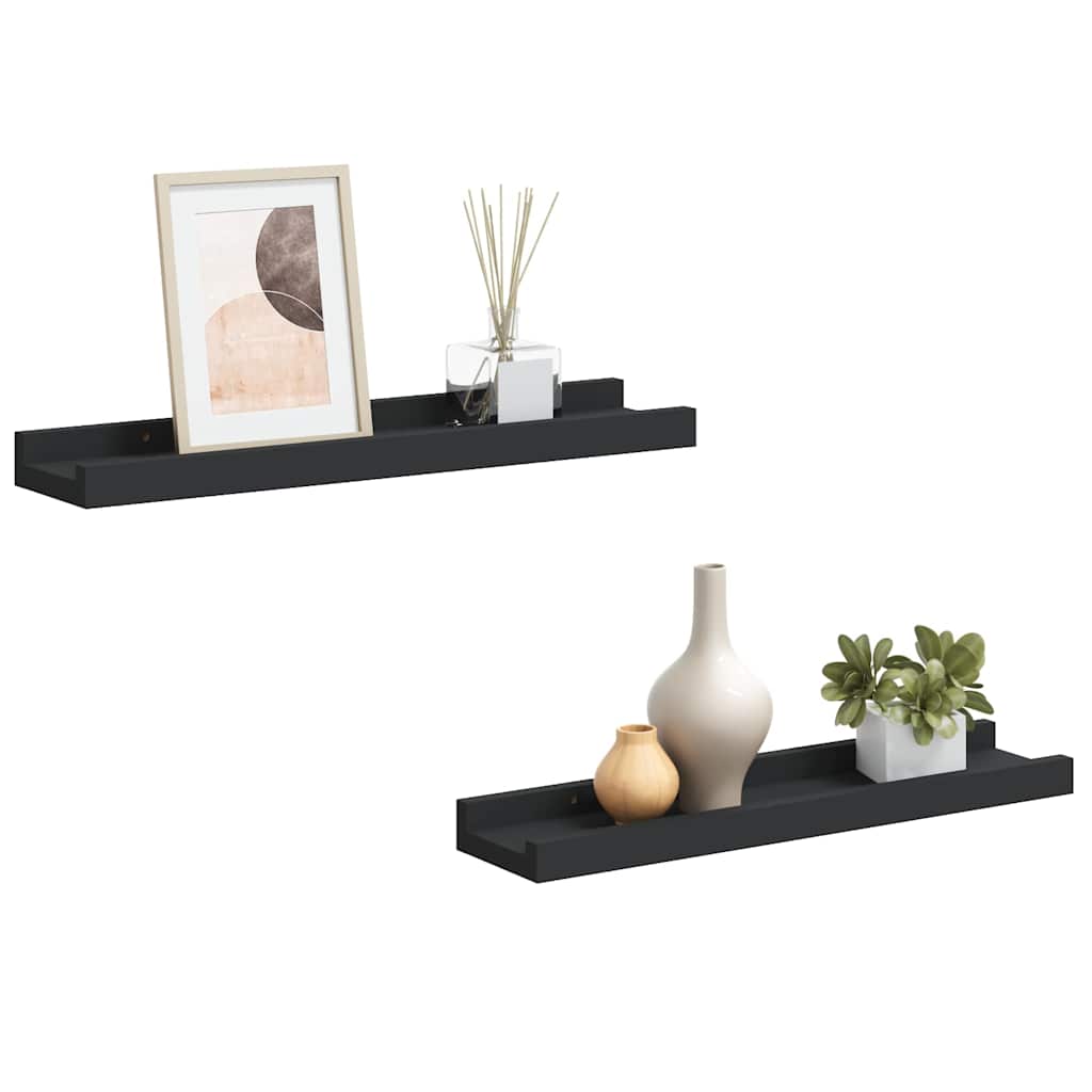 Fotoplanken 2 st 40x9x3 cm MDF zwart is nu te koop bij PeponiXL, paradijselijk wonen!