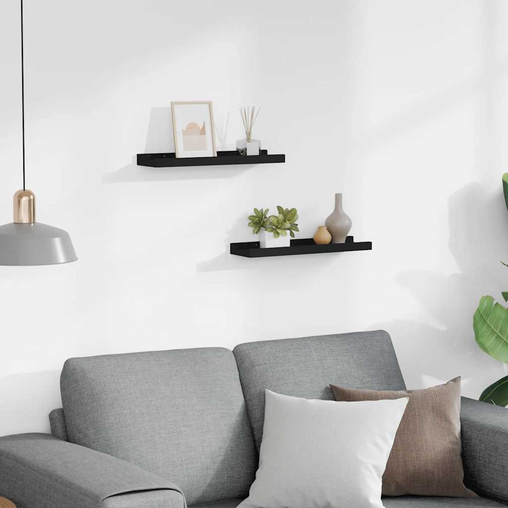 Fotoplanken 2 st 40x9x3 cm MDF zwart is nu te koop bij PeponiXL, paradijselijk wonen!