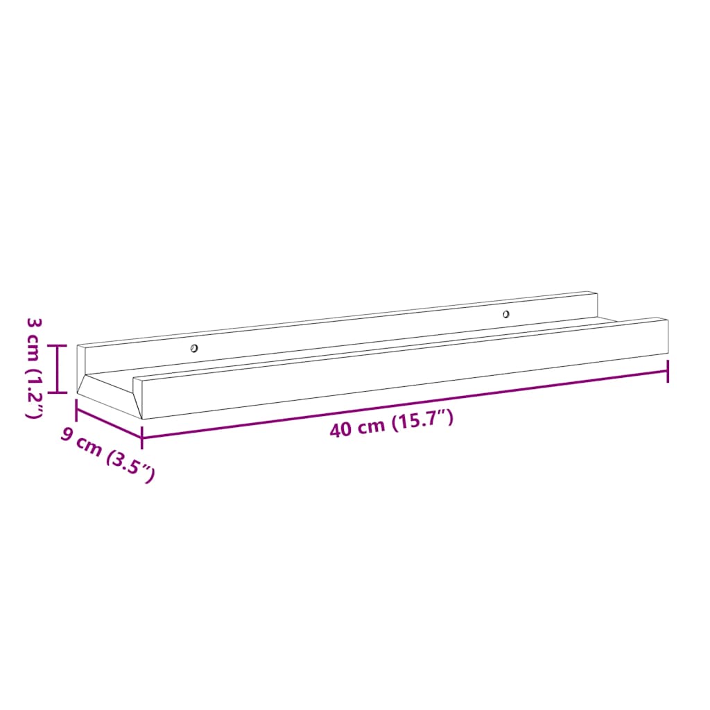 Fotoplanken 2 st 40x9x3 cm MDF zwart is nu te koop bij PeponiXL, paradijselijk wonen!