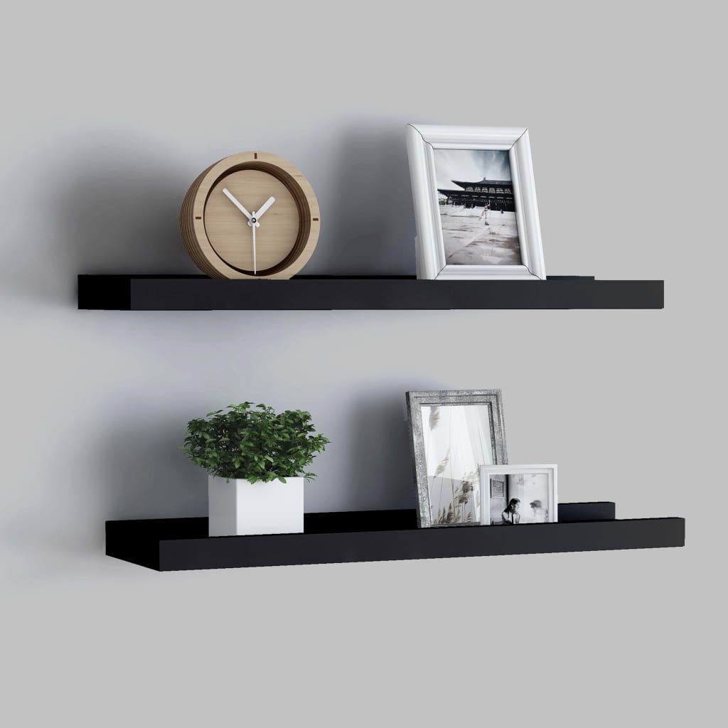 Fotoplanken 2 st 40x9x3 cm MDF zwart is nu te koop bij PeponiXL, paradijselijk wonen!