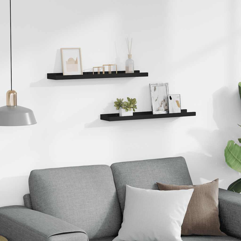 Fotoplanken 2 st 60x9x3 cm MDF zwart is nu te koop bij PeponiXL, paradijselijk wonen!