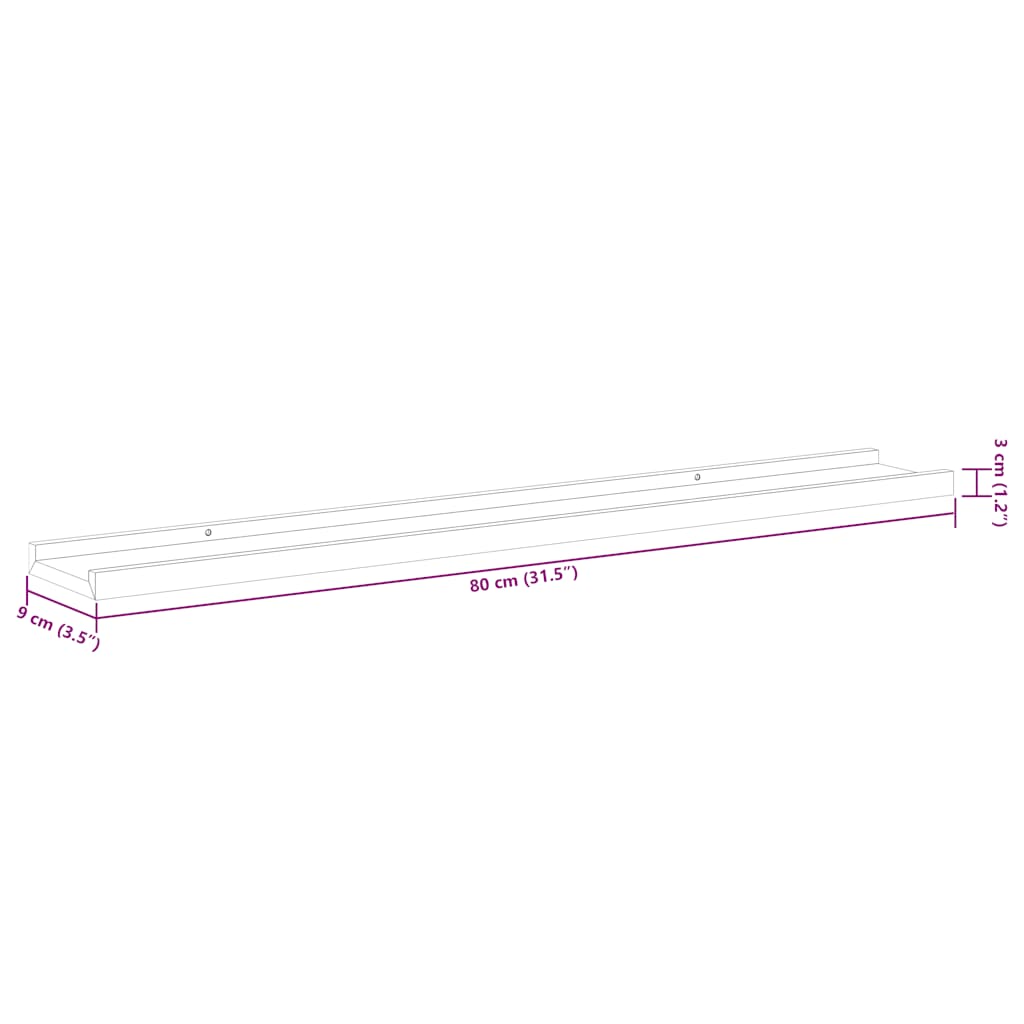 Fotoplanken 2 st 80x9x3 cm MDF zwart is nu te koop bij PeponiXL, paradijselijk wonen!