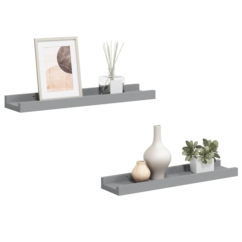 Fotoplanken 2 st 40x9x3 cm MDF grijs is nu te koop bij PeponiXL, paradijselijk wonen!
