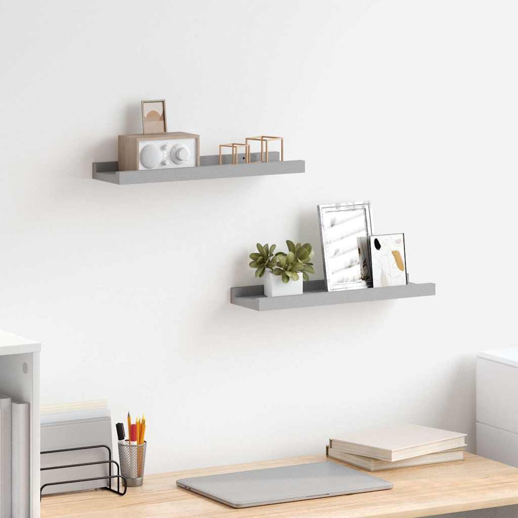 Fotoplanken 2 st 40x9x3 cm MDF grijs is nu te koop bij PeponiXL, paradijselijk wonen!