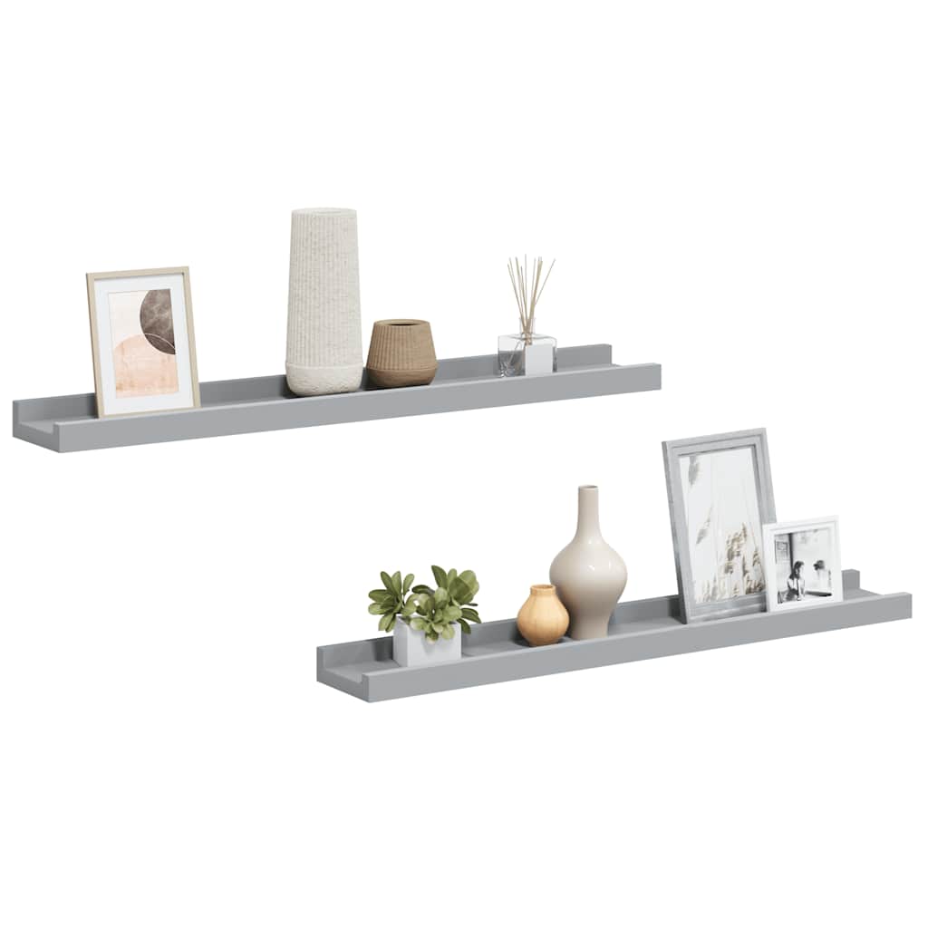 Fotoplanken 2 st 60x9x3 cm MDF grijs is nu te koop bij PeponiXL, paradijselijk wonen!