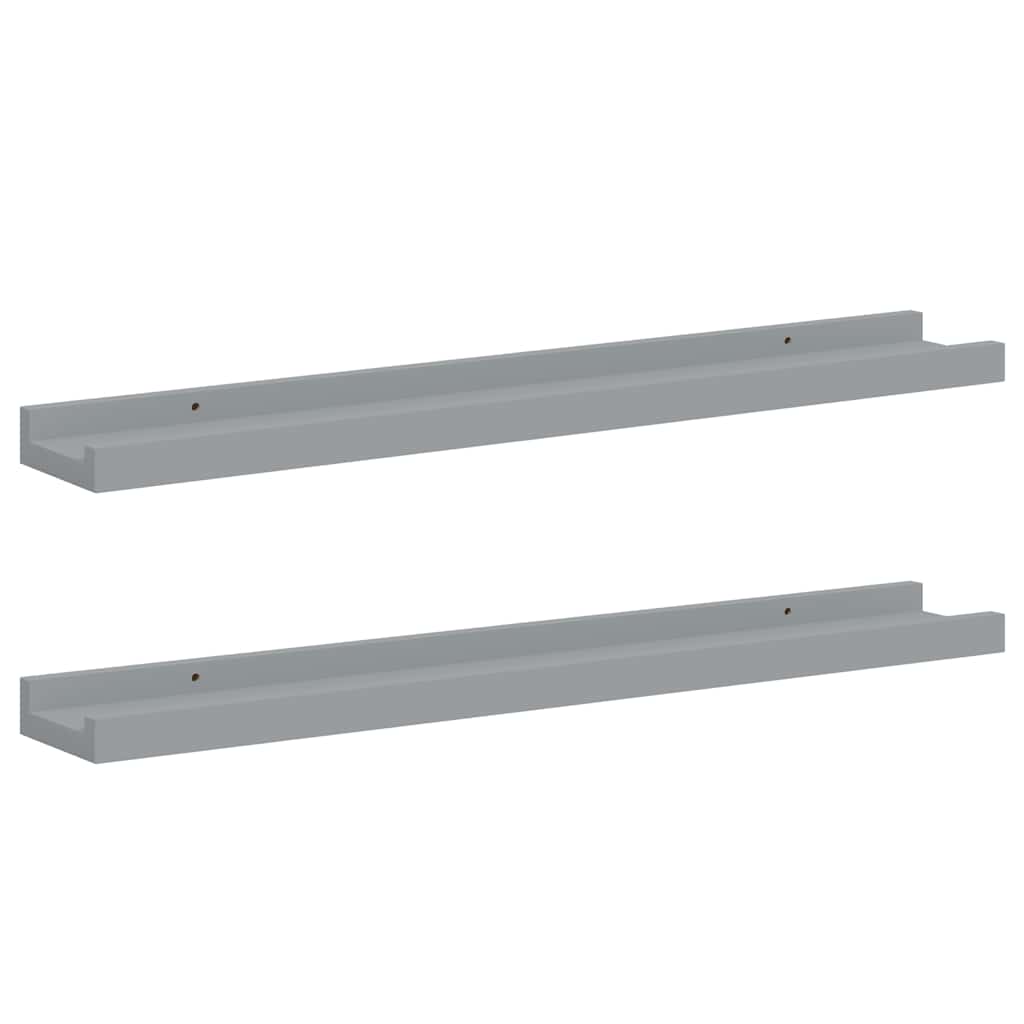 Fotoplanken 2 st 60x9x3 cm MDF grijs is nu te koop bij PeponiXL, paradijselijk wonen!