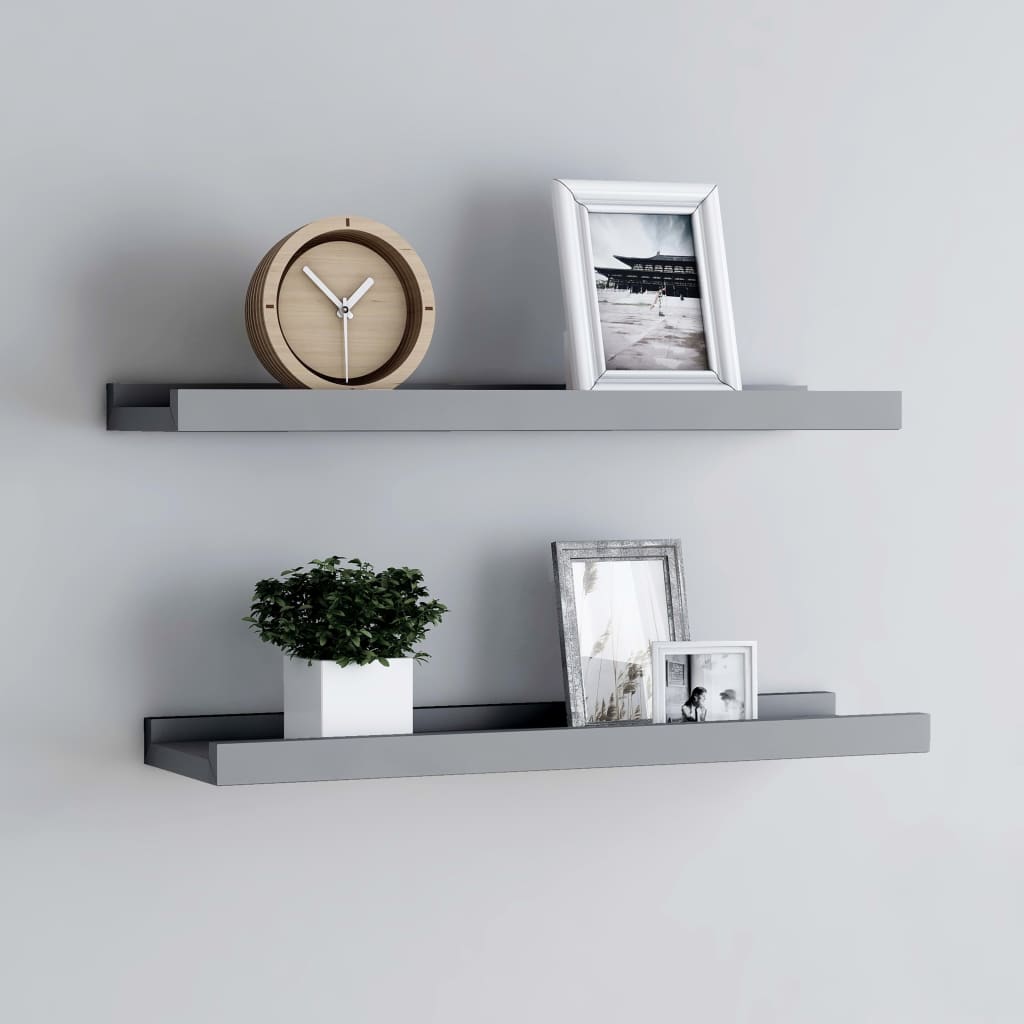 Fotoplanken 2 st 60x9x3 cm MDF grijs is nu te koop bij PeponiXL, paradijselijk wonen!