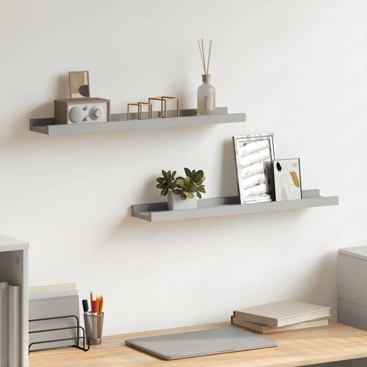 Fotoplanken 2 st 60x9x3 cm MDF grijs is nu te koop bij PeponiXL, paradijselijk wonen!