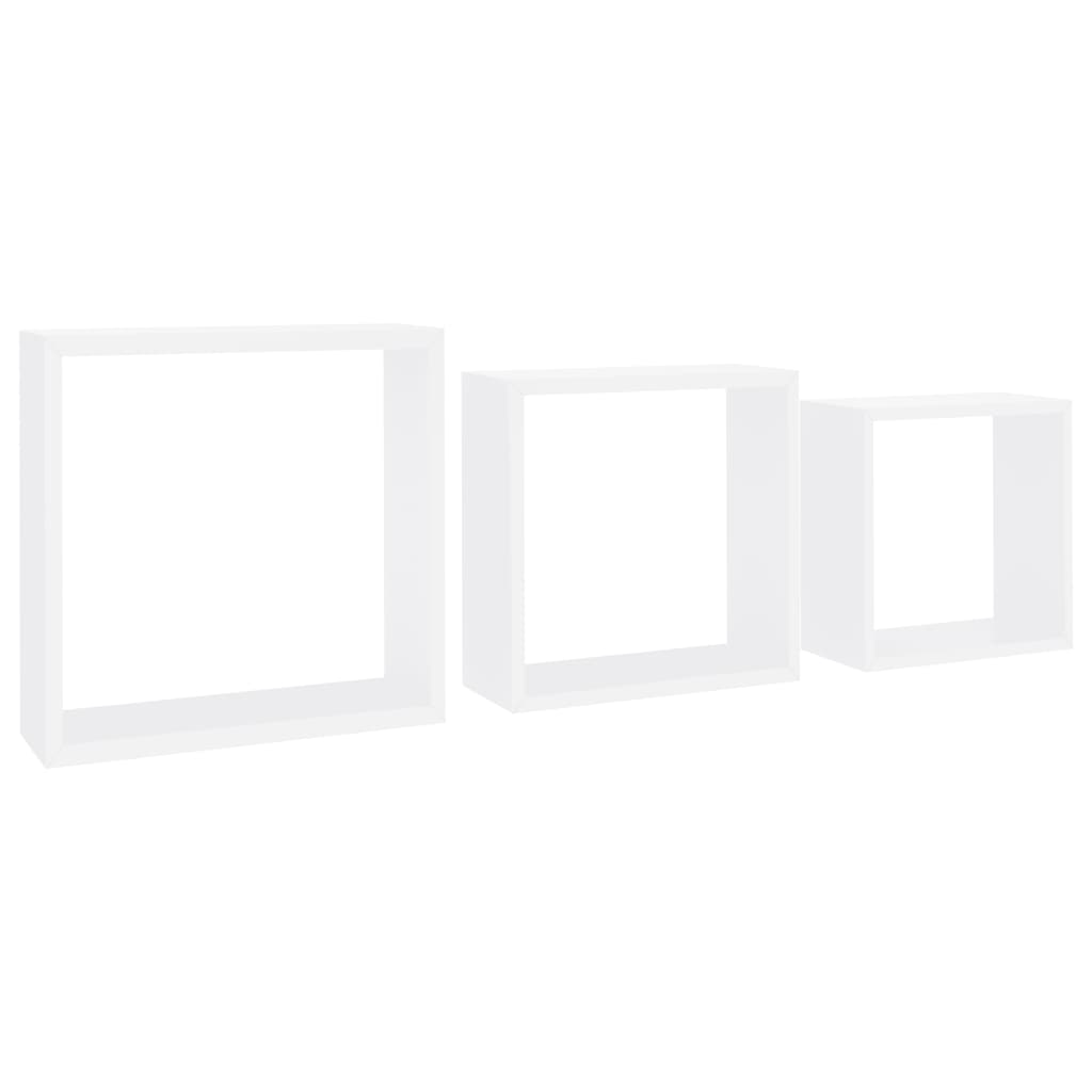 Wandschappen kubus 3 st MDF wit is nu te koop bij PeponiXL, paradijselijk wonen!