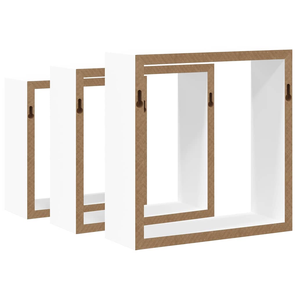 Wandschappen kubus 3 st MDF wit is nu te koop bij PeponiXL, paradijselijk wonen!