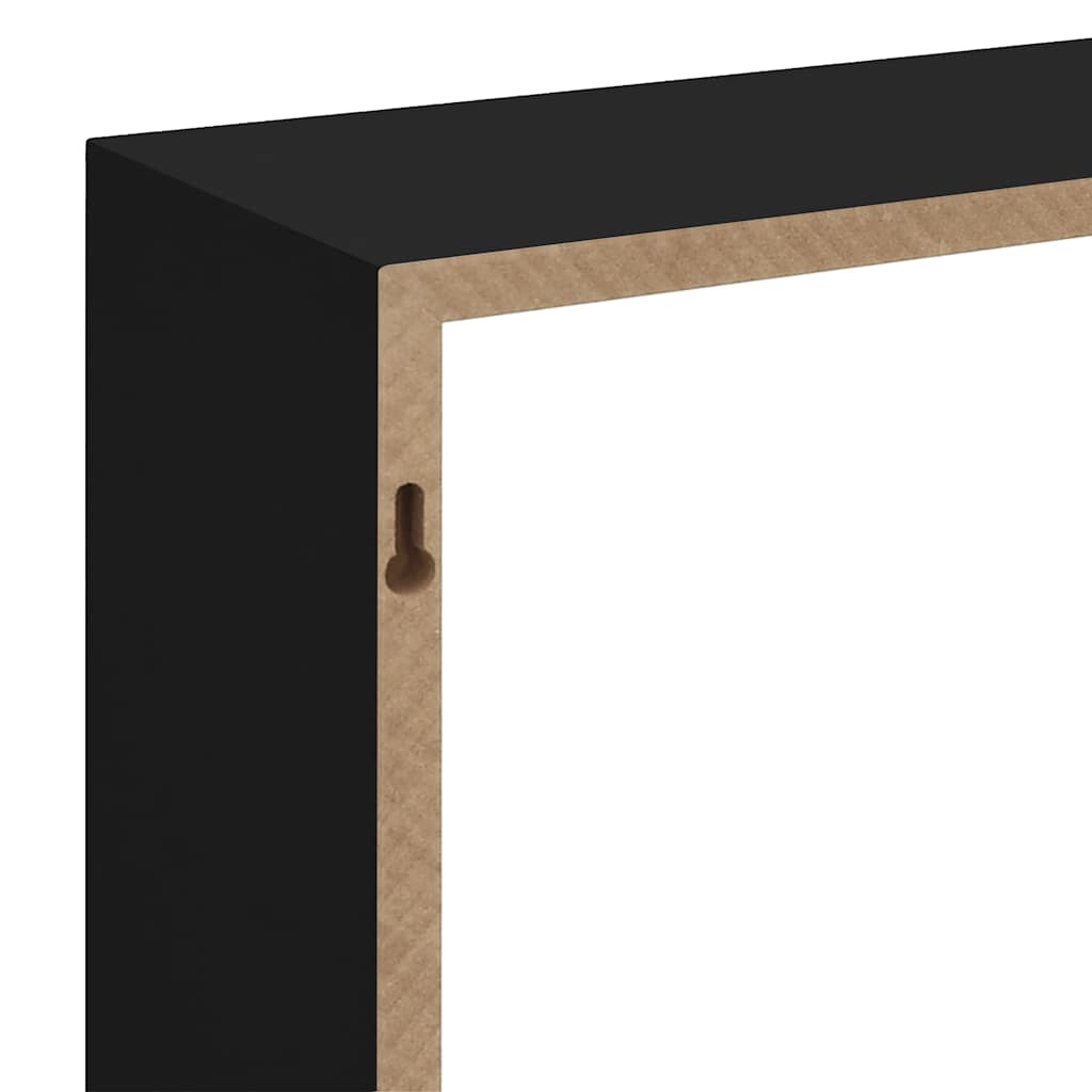 Wandschappen kubus 3 st MDF zwart is nu te koop bij PeponiXL, paradijselijk wonen!