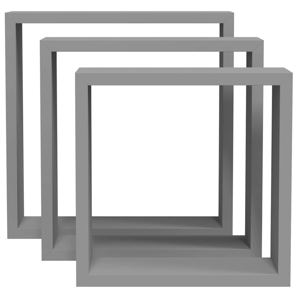 Wandschappen kubus 3 st MDF grijs is nu te koop bij PeponiXL, paradijselijk wonen!