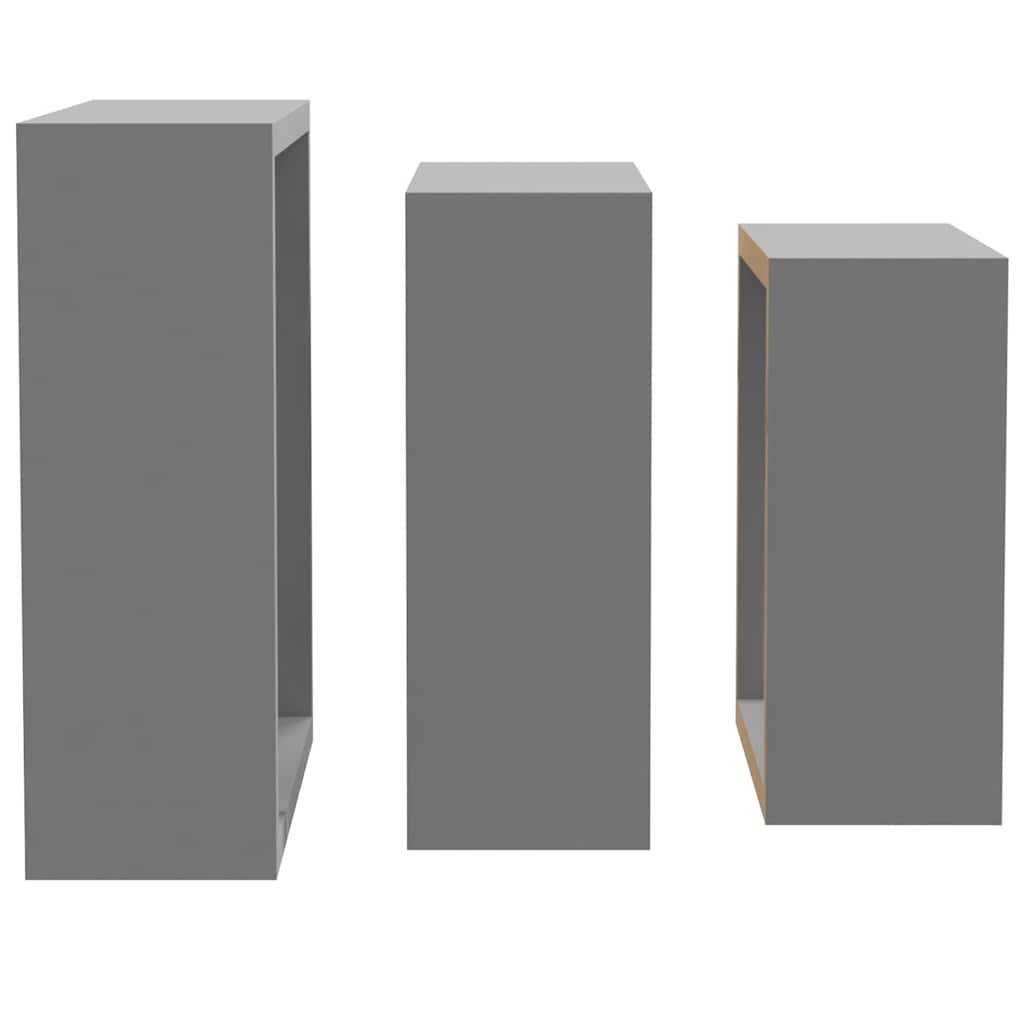 Wandschappen kubus 3 st MDF grijs is nu te koop bij PeponiXL, paradijselijk wonen!