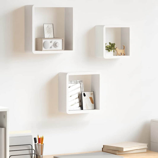 Wandschappen kubus 3 st MDF wit is nu te koop bij PeponiXL, paradijselijk wonen!