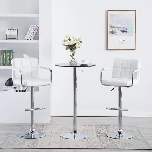 Barstoelen 2 st kunstleer wit is nu te koop bij PeponiXL, paradijselijk wonen!