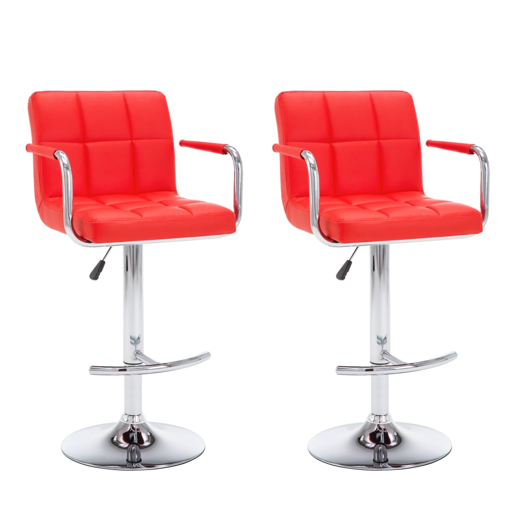 Barstoelen 2 st kunstleer rood is nu te koop bij PeponiXL, paradijselijk wonen!