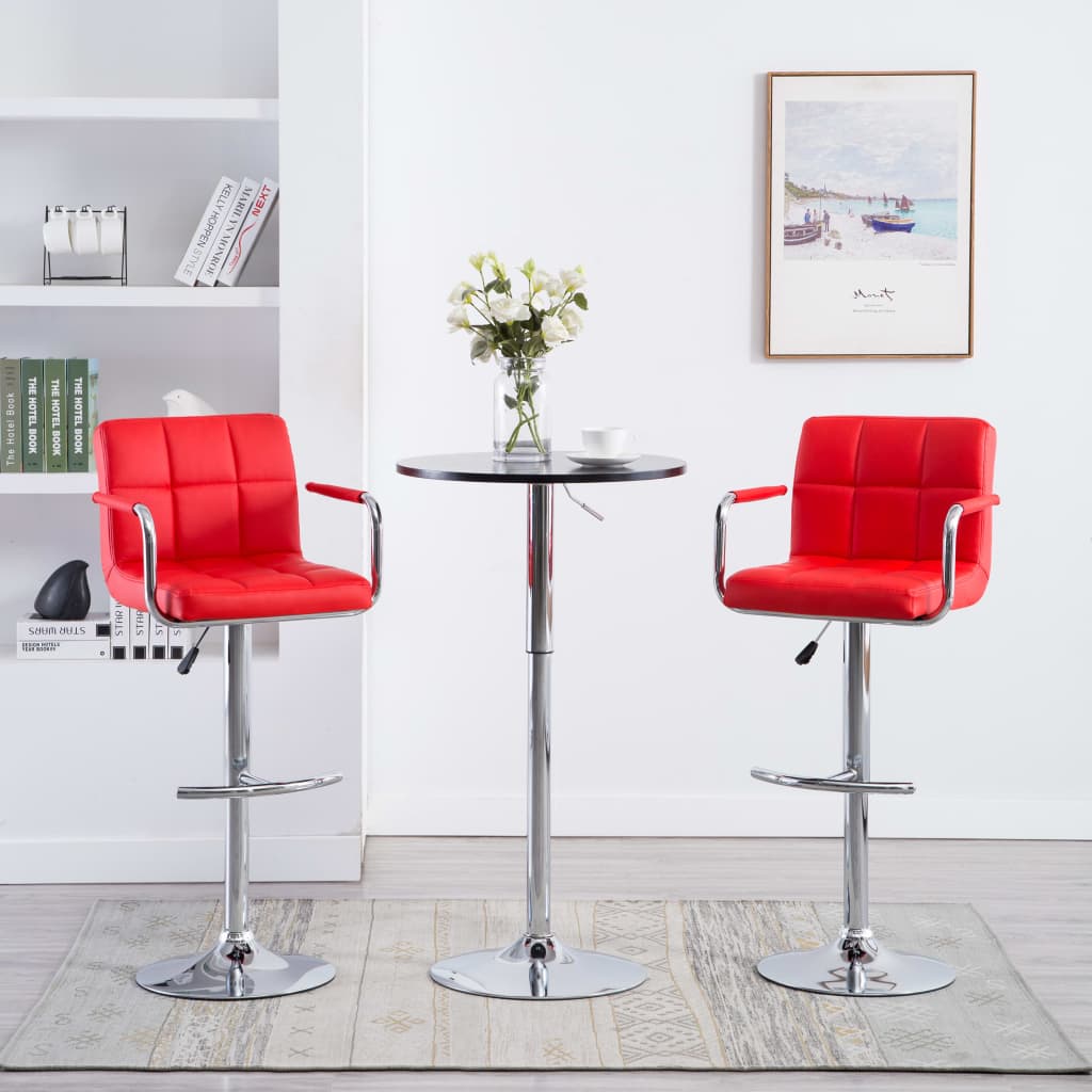 Barstoelen 2 st kunstleer rood is nu te koop bij PeponiXL, paradijselijk wonen!