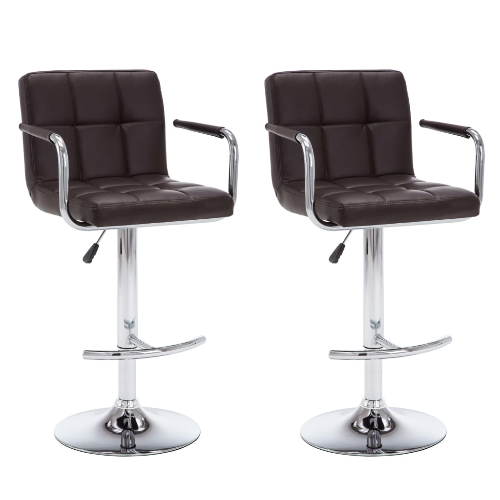 Barstoelen 2 st kunstleer bruin is nu te koop bij PeponiXL, paradijselijk wonen!