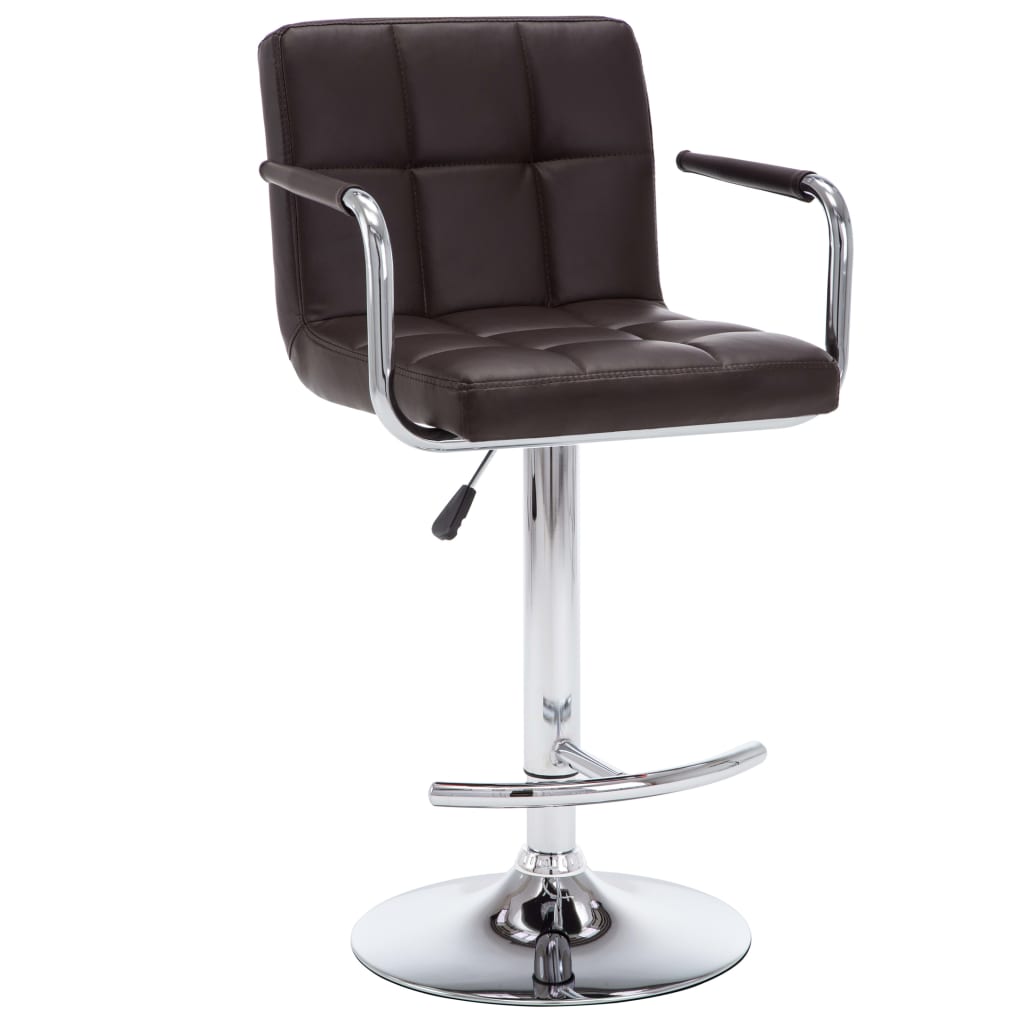 Barstoelen 2 st kunstleer bruin is nu te koop bij PeponiXL, paradijselijk wonen!