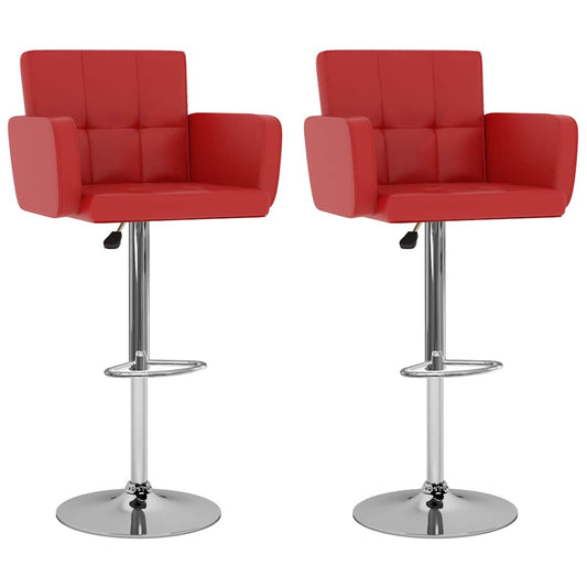 Barstoelen 2 st kunstleer rood is nu te koop bij PeponiXL, paradijselijk wonen!