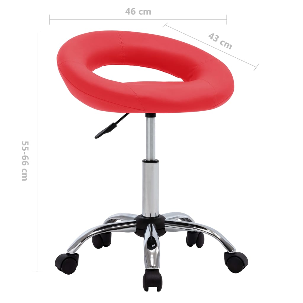 Werkstoel rollend kunstleer rood is nu te koop bij PeponiXL, paradijselijk wonen!