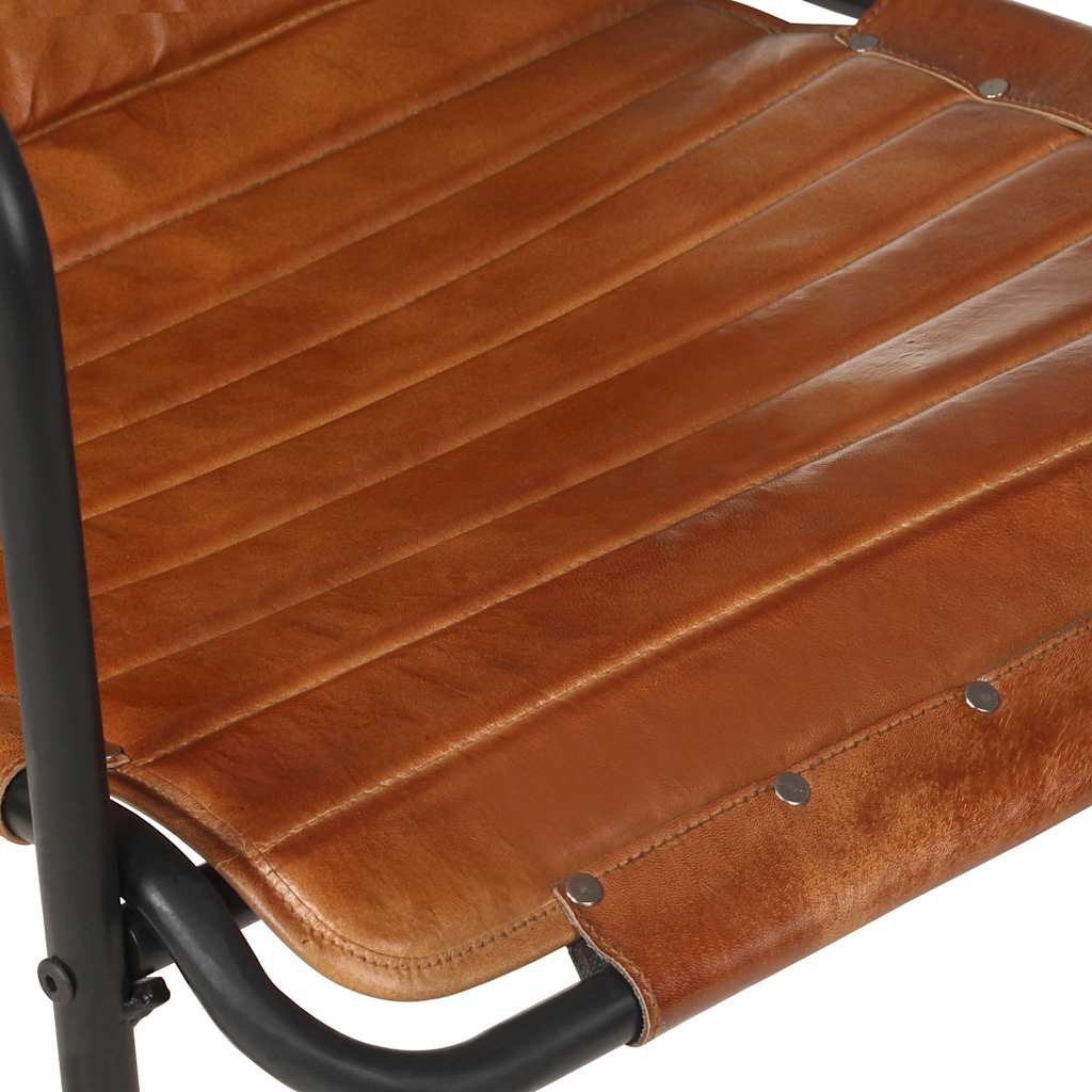 Relaxfauteuil met voetenbankje echt leer bruin is nu te koop bij PeponiXL, paradijselijk wonen!