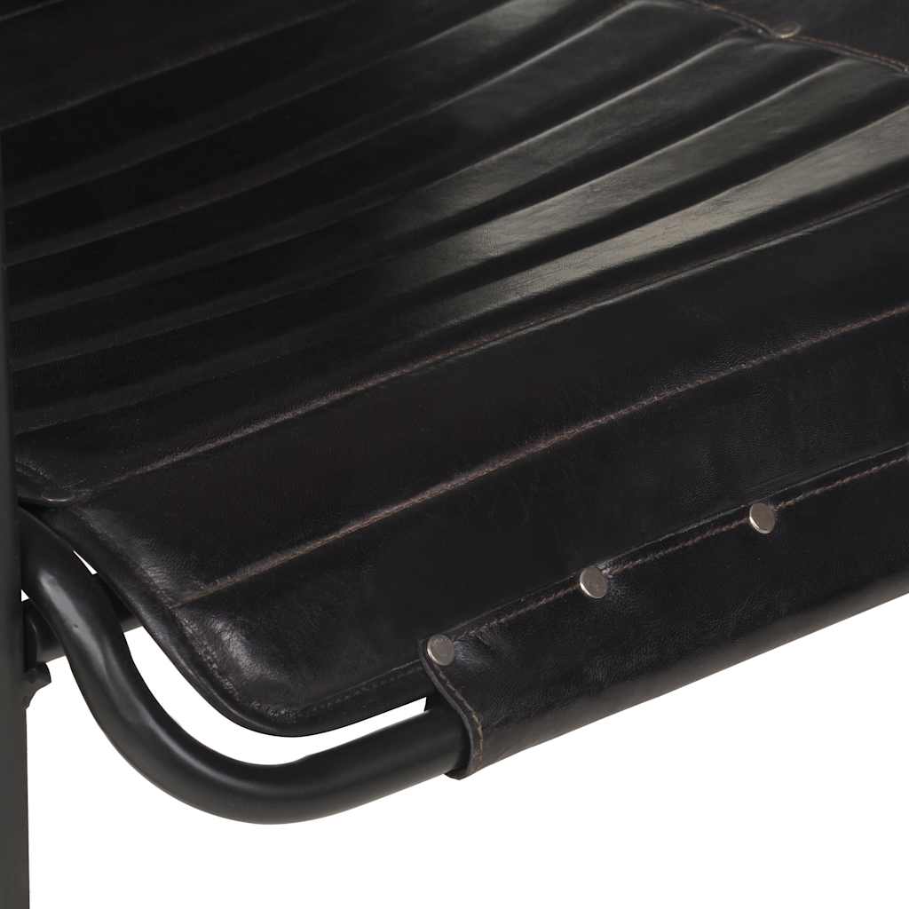 Relaxfauteuil met voetenbankje echt leer zwart is nu te koop bij PeponiXL, paradijselijk wonen!