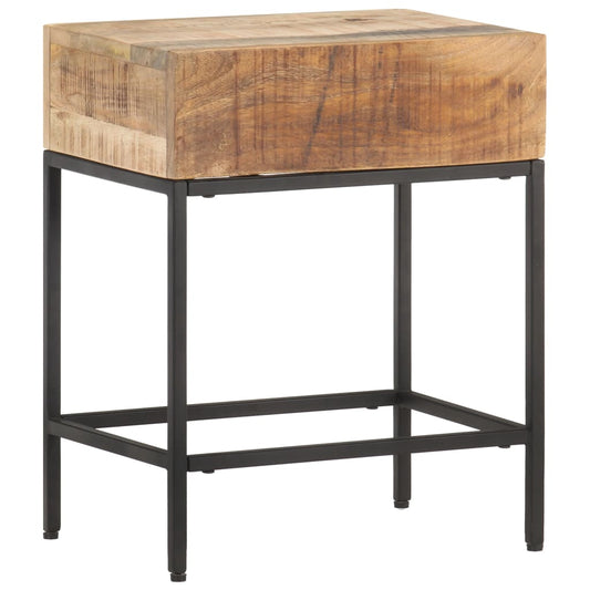 Bijzettafel 40x30x50 cm massief ruw mangohout is nu te koop bij PeponiXL, paradijselijk wonen!