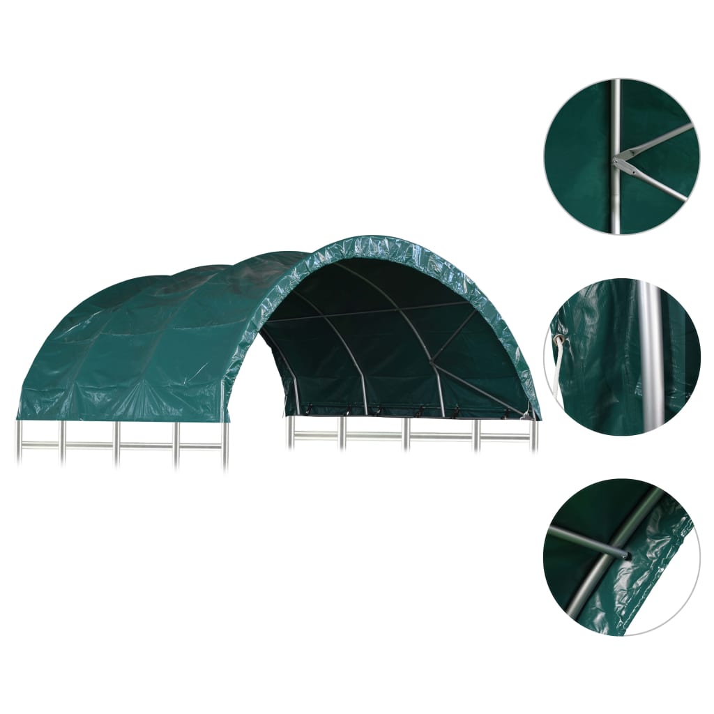 Veetent 3,7x3,7 m PVC groen is nu te koop bij PeponiXL, paradijselijk wonen!