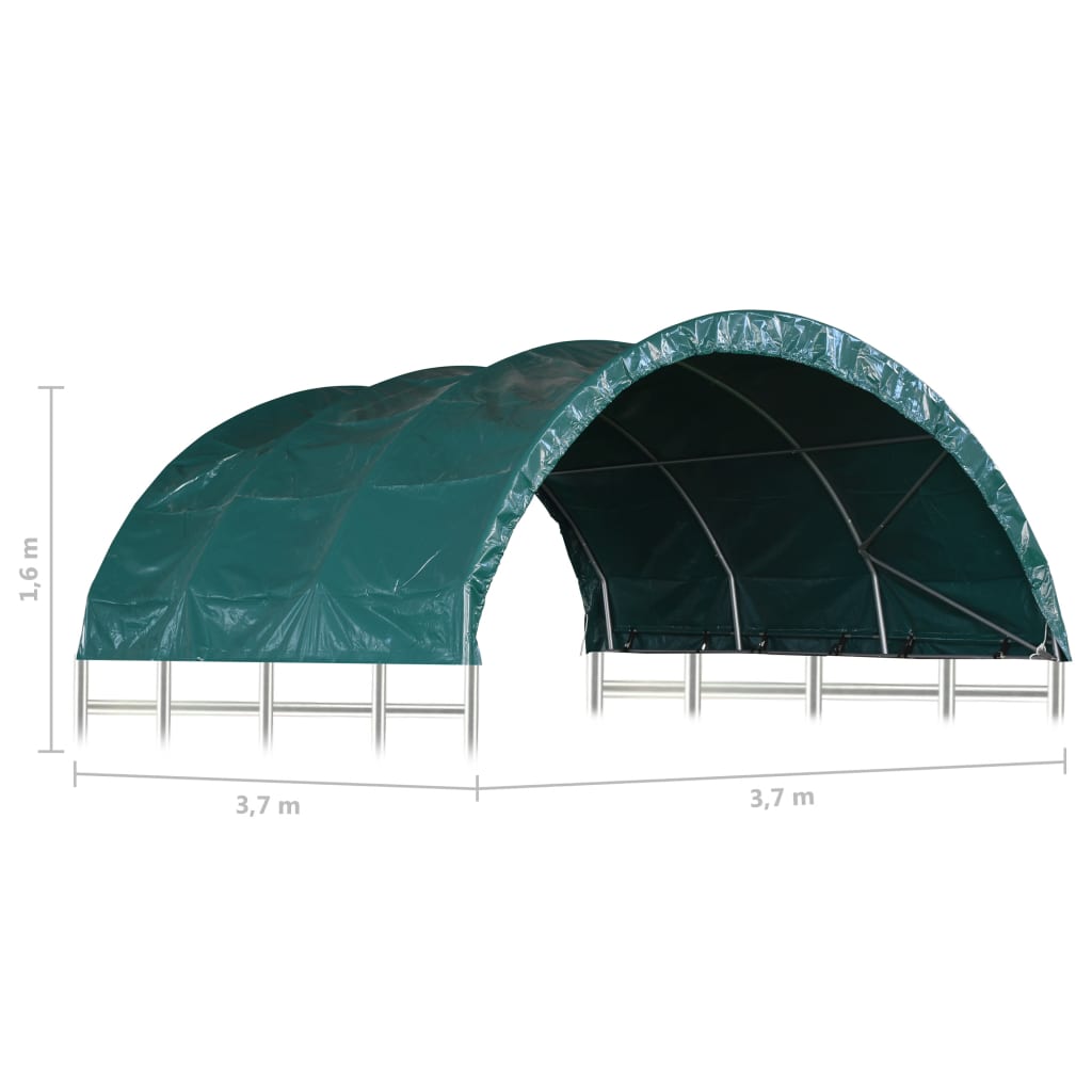 Veetent 3,7x3,7 m PVC groen is nu te koop bij PeponiXL, paradijselijk wonen!