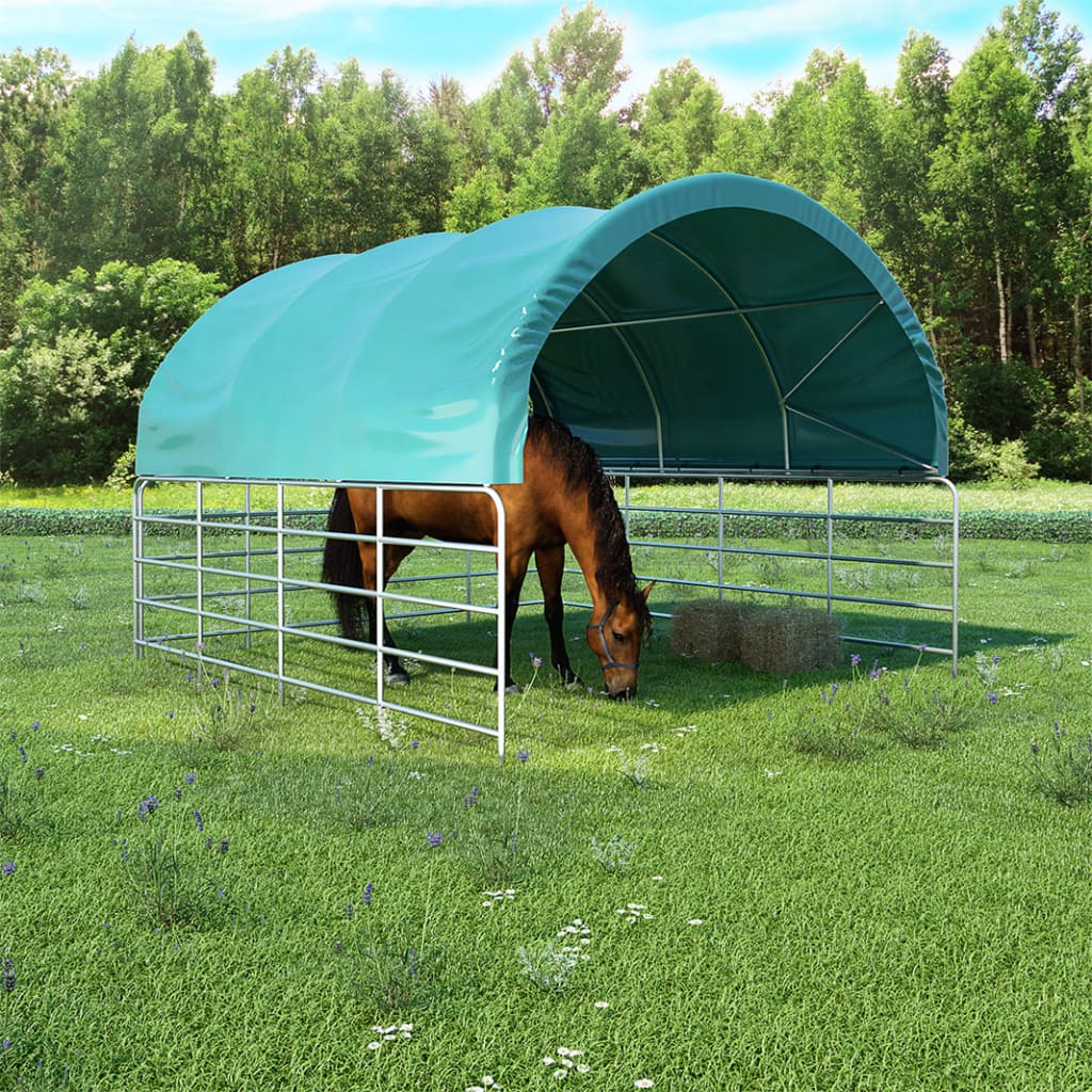 Veetent 3,7x3,7 m PVC groen is nu te koop bij PeponiXL, paradijselijk wonen!