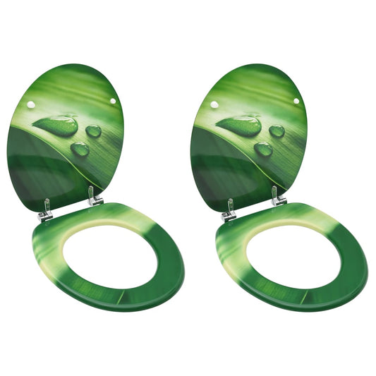 Toiletbrillen met deksel 2 st waterdruppel MDF groen is nu te koop bij PeponiXL, paradijselijk wonen!