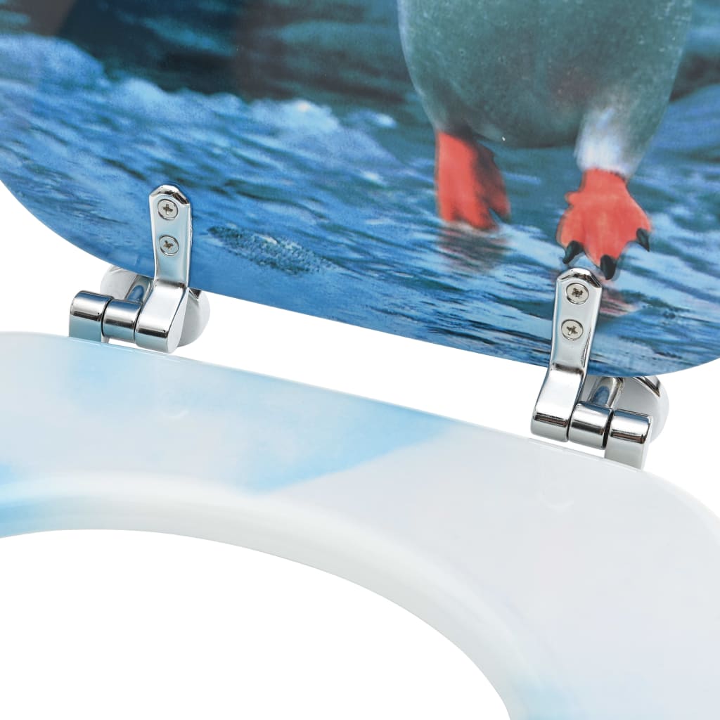 Toiletbrillen met deksel 2 st pinguïn MDF is nu te koop bij PeponiXL, paradijselijk wonen!