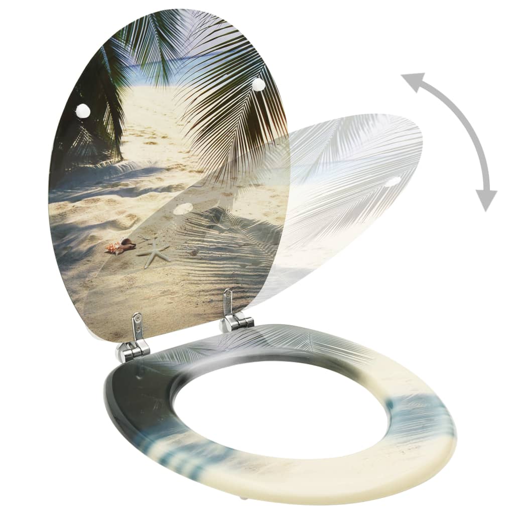 Toiletbrillen met deksel 2 st strand MDF is nu te koop bij PeponiXL, paradijselijk wonen!