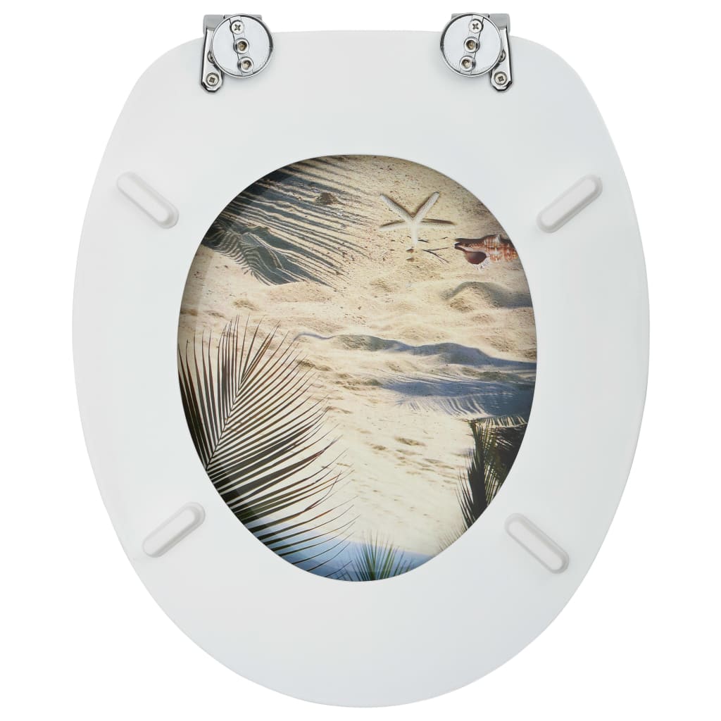 Toiletbrillen met deksel 2 st strand MDF is nu te koop bij PeponiXL, paradijselijk wonen!