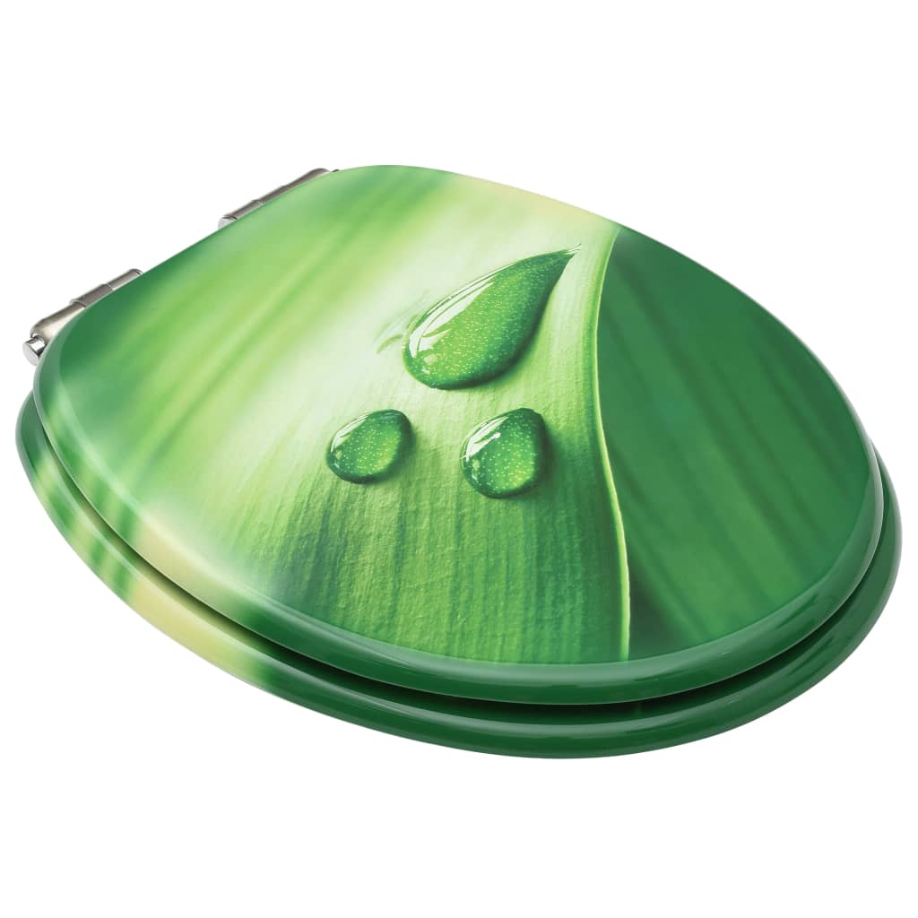 Toiletbrillen met soft-close deksel 2 st waterdruppel MDF groen is nu te koop bij PeponiXL, paradijselijk wonen!