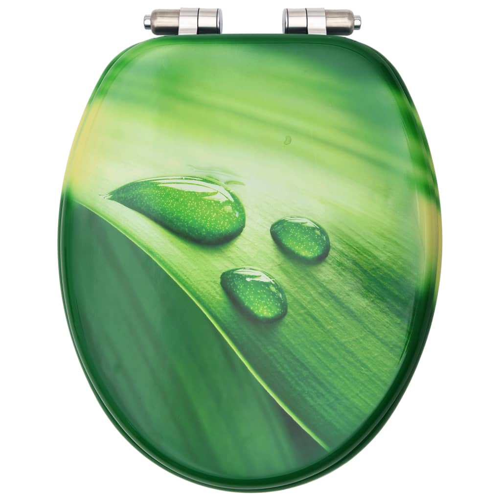 Toiletbrillen met soft-close deksel 2 st waterdruppel MDF groen is nu te koop bij PeponiXL, paradijselijk wonen!