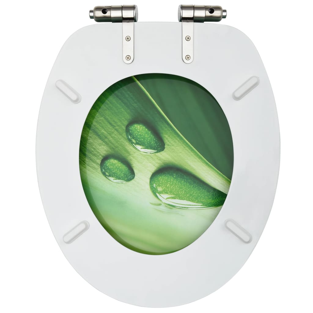 Toiletbrillen met soft-close deksel 2 st waterdruppel MDF groen is nu te koop bij PeponiXL, paradijselijk wonen!