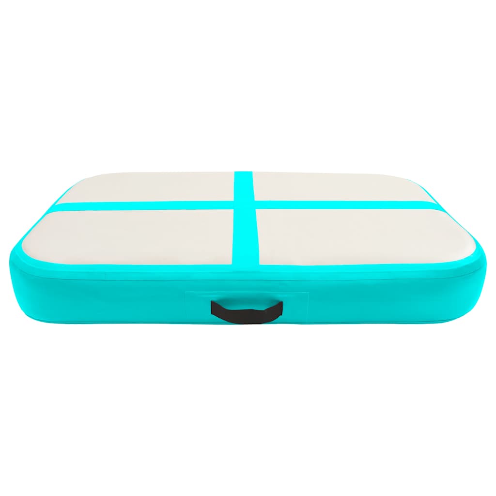 Gymnastiekmat met pomp opblaasbaar 60x100x15 cm PVC groen is nu te koop bij PeponiXL, paradijselijk wonen!