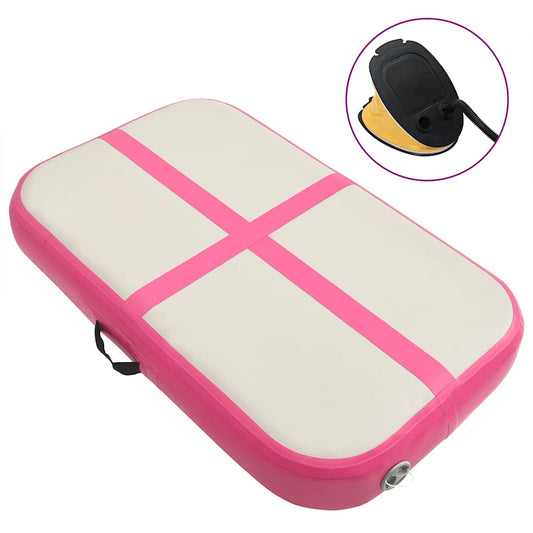 Gymnastiekmat met pomp opblaasbaar 60x100x20 cm PVC roze is nu te koop bij PeponiXL, paradijselijk wonen!