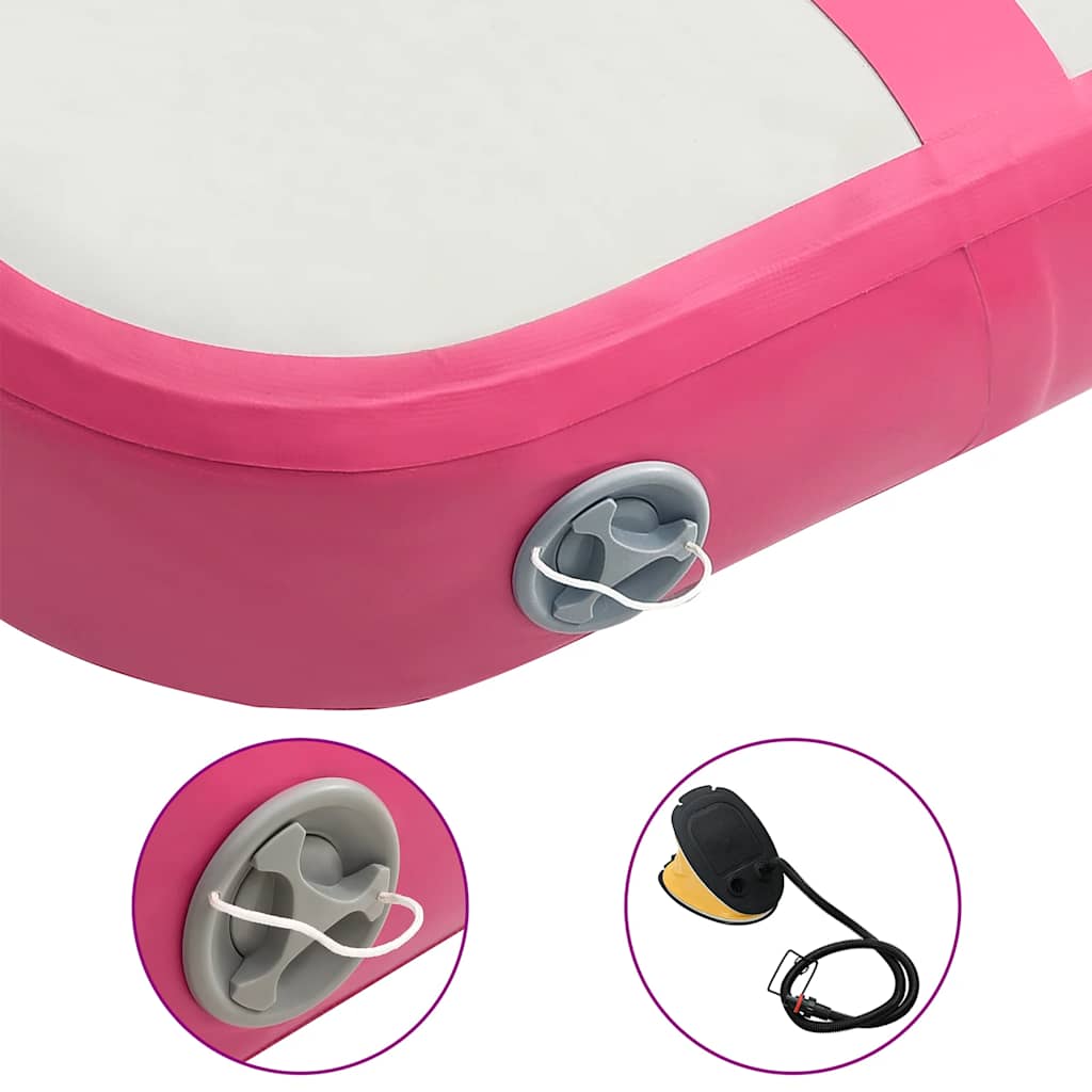Gymnastiekmat met pomp opblaasbaar 60x100x20 cm PVC roze is nu te koop bij PeponiXL, paradijselijk wonen!