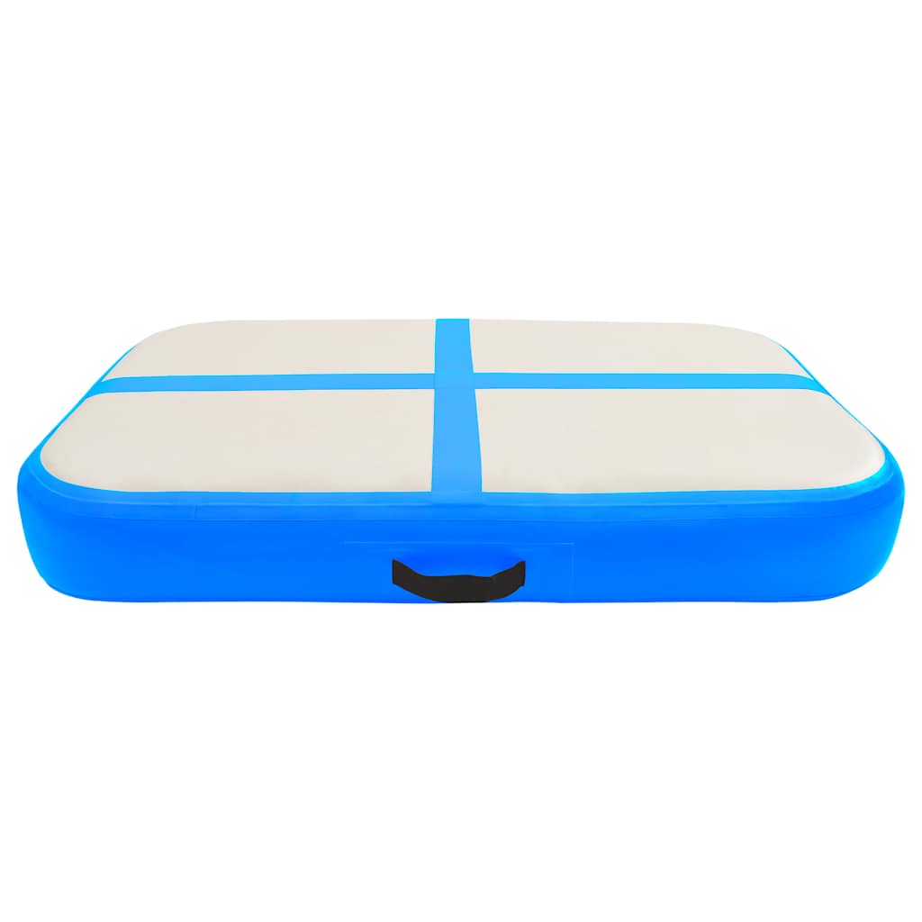 Gymnastiekmat met pomp opblaasbaar 60x100x20 cm PVC blauw is nu te koop bij PeponiXL, paradijselijk wonen!