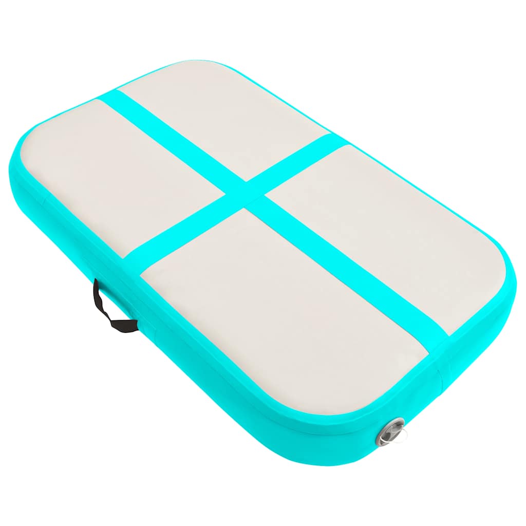 Gymnastiekmat met pomp opblaasbaar 60x100x20 cm PVC groen is nu te koop bij PeponiXL, paradijselijk wonen!