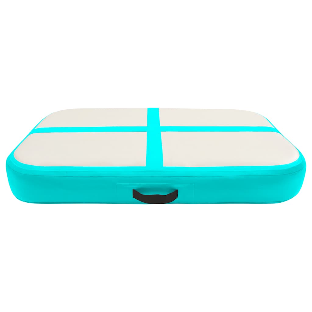 Gymnastiekmat met pomp opblaasbaar 60x100x20 cm PVC groen is nu te koop bij PeponiXL, paradijselijk wonen!