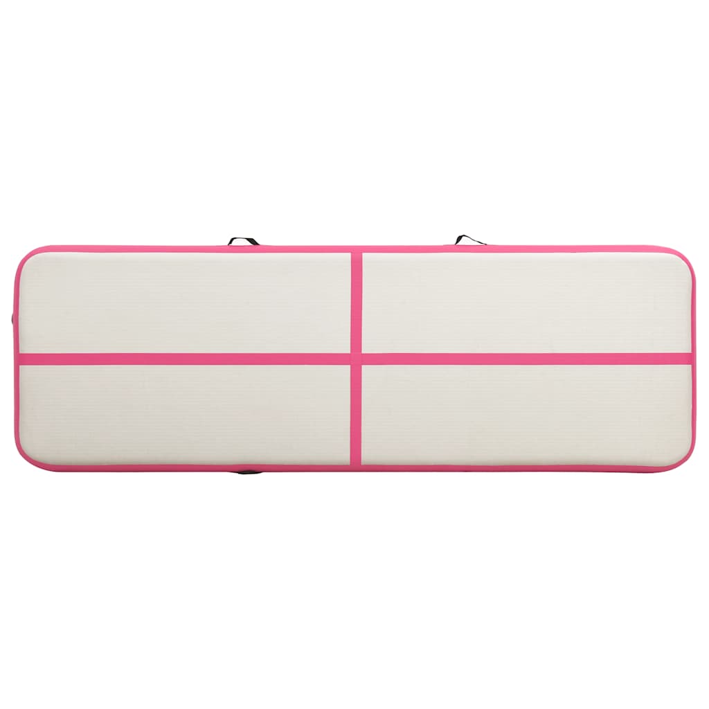 Gymnastiekmat met pomp opblaasbaar 500x100x15 cm PVC roze is nu te koop bij PeponiXL, paradijselijk wonen!