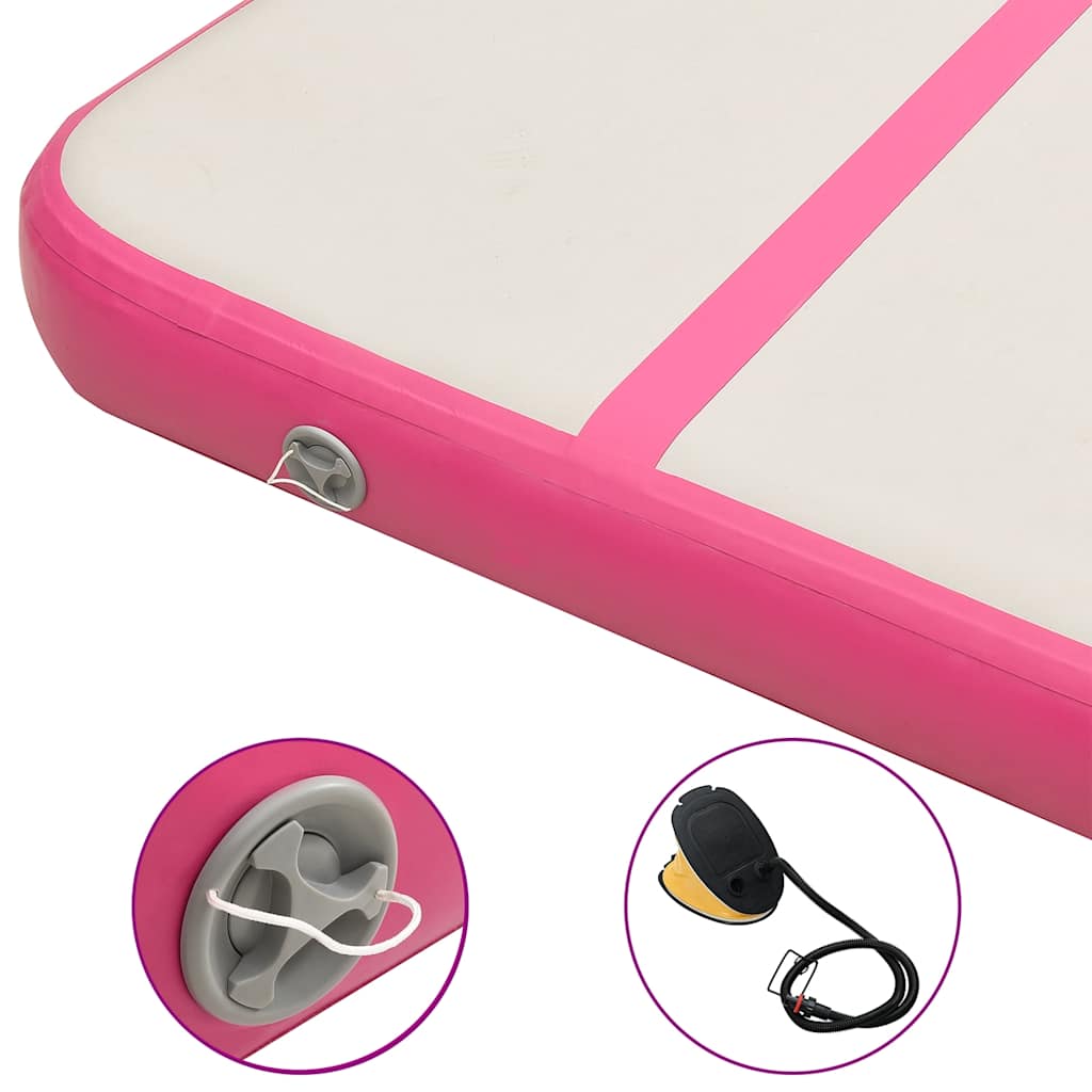 Gymnastiekmat met pomp opblaasbaar 500x100x15 cm PVC roze is nu te koop bij PeponiXL, paradijselijk wonen!