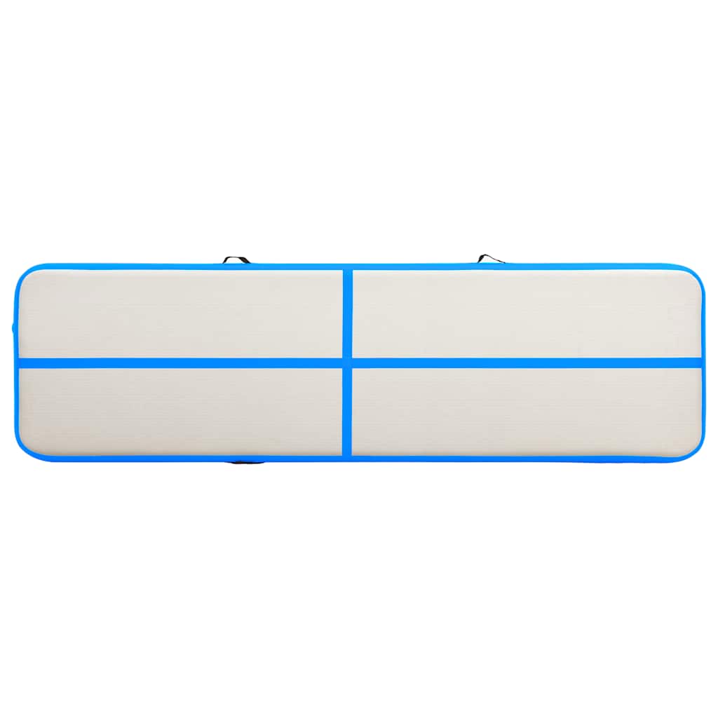 Gymnastiekmat met pomp opblaasbaar 600x100x15 cm PVC blauw is nu te koop bij PeponiXL, paradijselijk wonen!